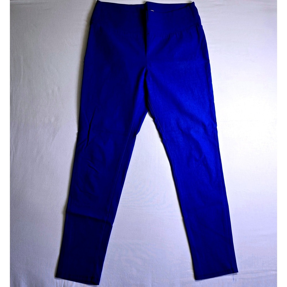 Hybrid & Co Womens Royal Blue Pull On Stretch Woven Pants XL Made in USA